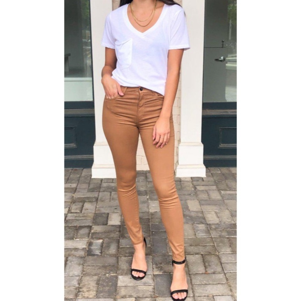 Charlie Coated High Rise Skinny Ankle Jeans In Maple